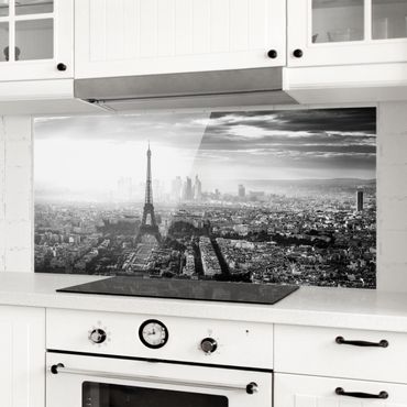 Splashback - The Eiffel Tower From Above Black And White