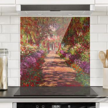Glass Splashback - Claude Monet - Path In Monet's Garden At Giverny - Square 1:1