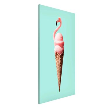Magnetic memo board - Ice Cream Cone With Flamingo