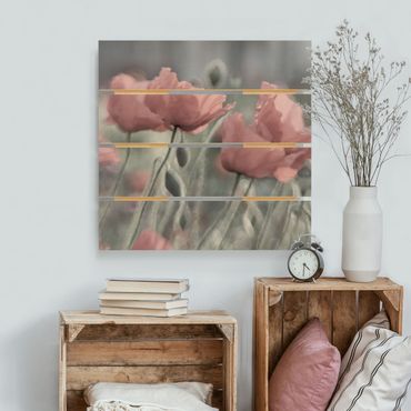 Print on wood - Picturesque Poppy