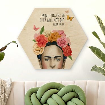 Wooden hexagon - Frida's Thoughts - Flowers