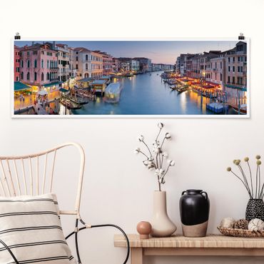 Panoramic poster architecture & skyline - Evening On The Grand Canal In Venice