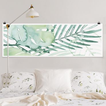 Panoramic poster flowers - Palm Fronds In Watercolour I