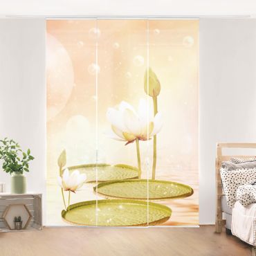 Sliding panel curtains set - Magical Water Lilies