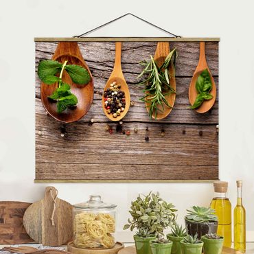 Fabric print with poster hangers - Herbs And Spices