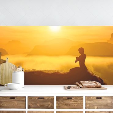 Kitchen wall cladding - Yoga Meditation