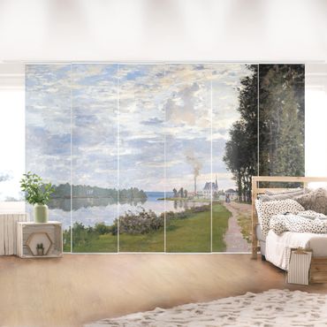 Sliding panel curtains set - Claude Monet - The Waterfront At Argenteuil