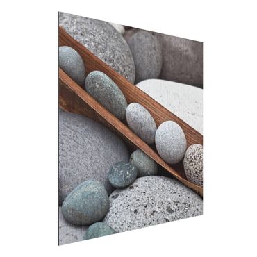 Print on aluminium - Still Life With Grey Stones