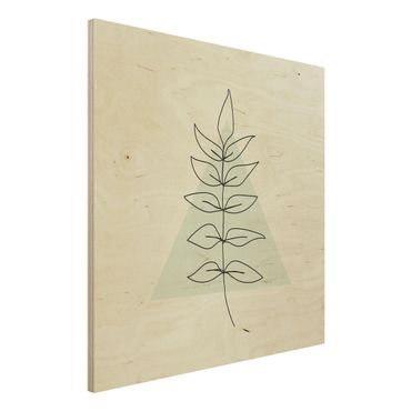 Print on wood - Branch Geometry Triangle Line Art
