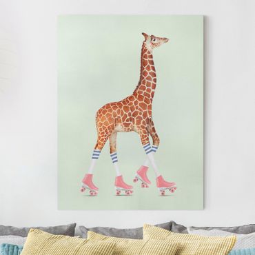 Canvas print - Giraffe With Roller Skates