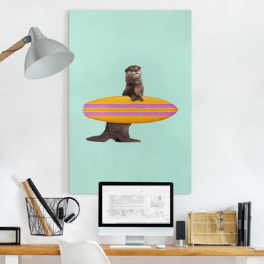 Canvas print - Otter With Surfboard