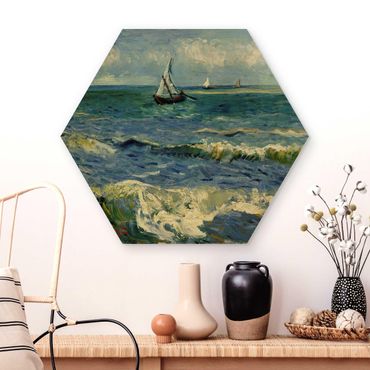 Wooden hexagon - Vincent Van Gogh - Seascape Near Les Saintes-Maries-De-La-Mer