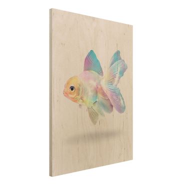 Print on wood - Fish In Pastel