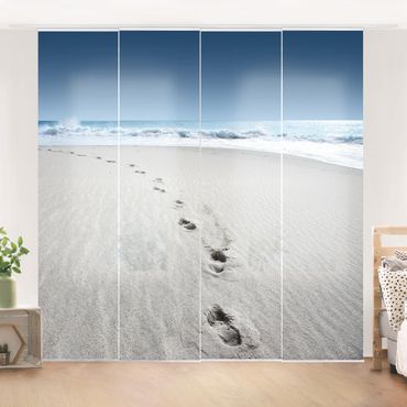 Sliding panel curtains set - Traces In The Sand