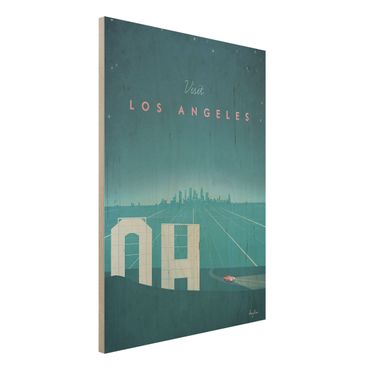 Print on wood - Travel Poster - Los Angeles