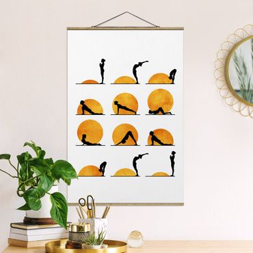 Fabric print with poster hangers - Yoga - Sun Salutation