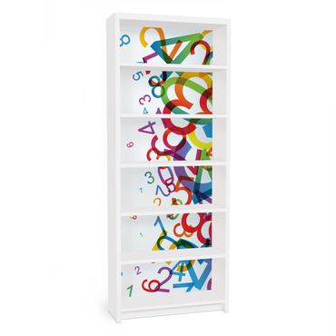 Adhesive film for furniture IKEA - Billy bookcase - Colourful Numbers