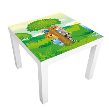 Adhesive film for furniture IKEA - Lack side table - No.BF1 Jungle Animals