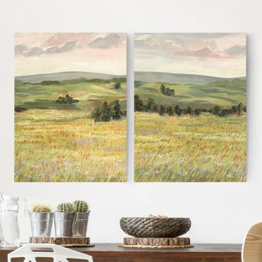 Print on canvas - Meadow In The Morning Set II