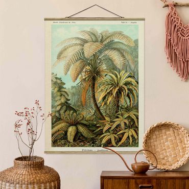 Fabric print with poster hangers - Botany Vintage Illustration Leaves Ferns