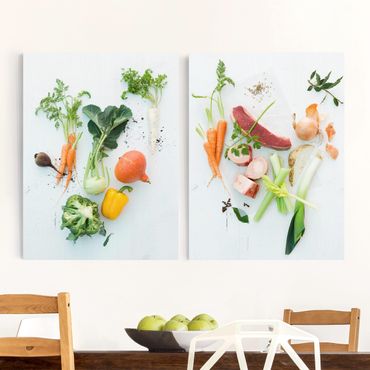 Print on canvas 2 parts - Vegetables and beef bouillon