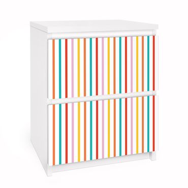 Adhesive film for furniture IKEA - Malm chest of 2x drawers - No.UL750 Stripes
