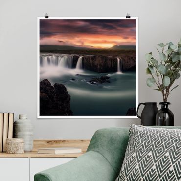 Poster - Goðafoss Waterfall In Iceland