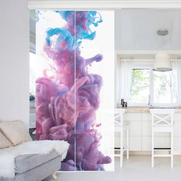 Sliding panel curtains set - Abstract Liquid Colour Effect