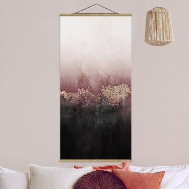 Fabric print with poster hangers - Golden Dawn Pink