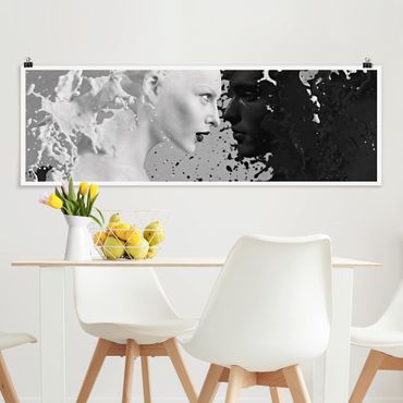 Panoramic poster black and white - Milk & Coffee II