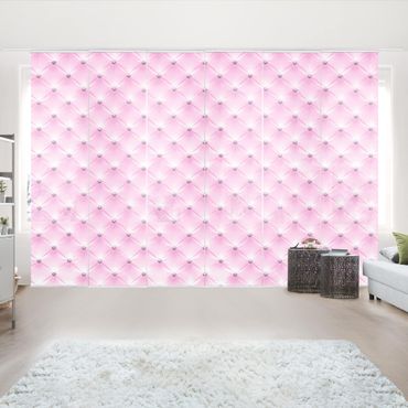 Sliding panel curtains set - Diamond Light Pink Luxury