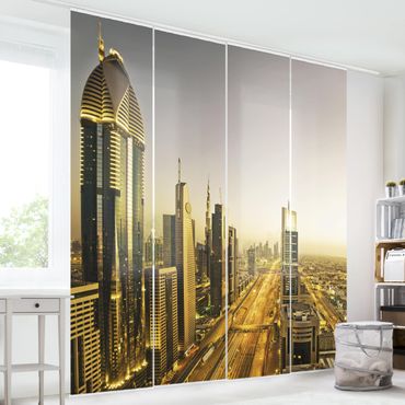 Sliding panel curtains set - Golden Dubai