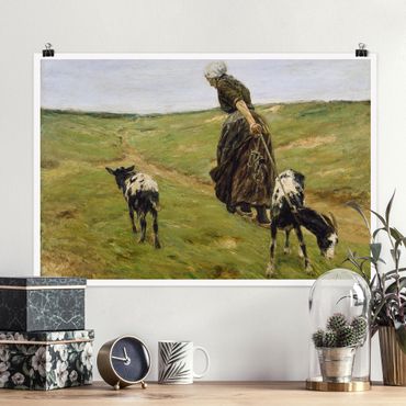 Poster - Max Liebermann - Woman with Nanny-Goats in the Dunes
