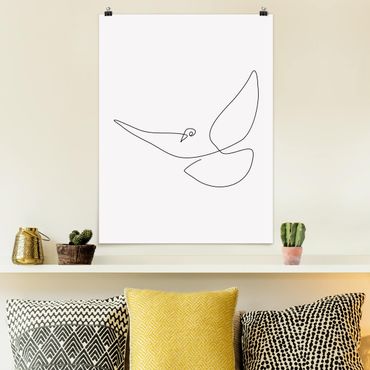 Poster - Dove Line Art