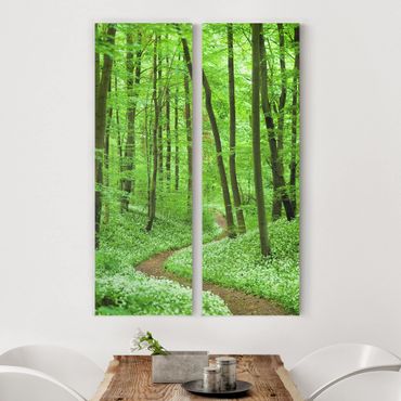 Print on canvas 2 parts - Romantic Forest Track