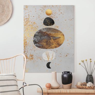 Canvas print - Sun And Moon In Golden Glory