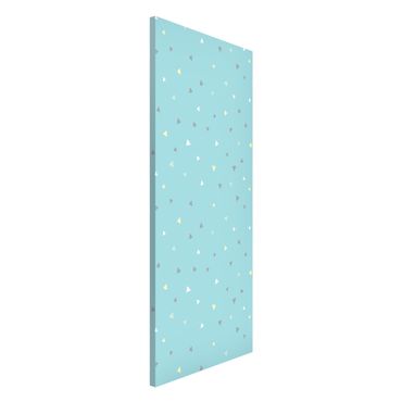 Magnetic memo board - Colourful Drawn Pastel Triangles On Blue