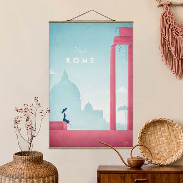 Fabric print with poster hangers - Travel Poster - Rome