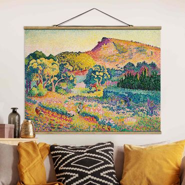 Fabric print with poster hangers - Henri Edmond Cross - Landscape With Le Cap Nègre