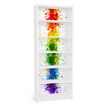 Adhesive film for furniture IKEA - Billy bookcase - Rainbow Splatter