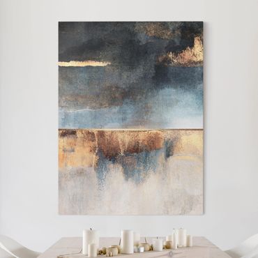 Canvas print - Abstract Lakeshore In Gold