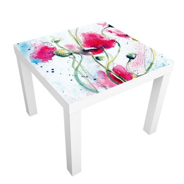 Adhesive film for furniture IKEA - Lack side table - Painted Poppies