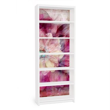 Adhesive film for furniture IKEA - Billy bookcase - Grunge Flower