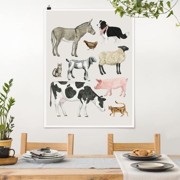 Poster kids room - Farm Animal Family II