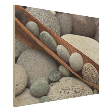Print on wood - Still Life With Grey Stones