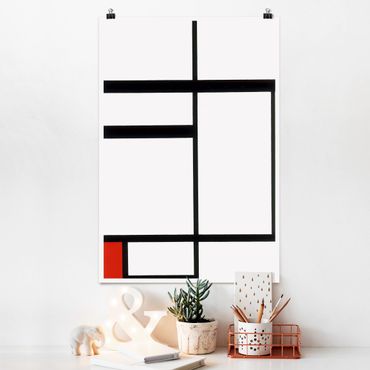Poster art print - Piet Mondrian - Composition with Red, Black and White