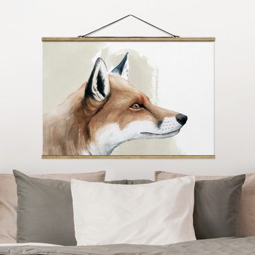 Fabric print with poster hangers - Forest Friends - Fox