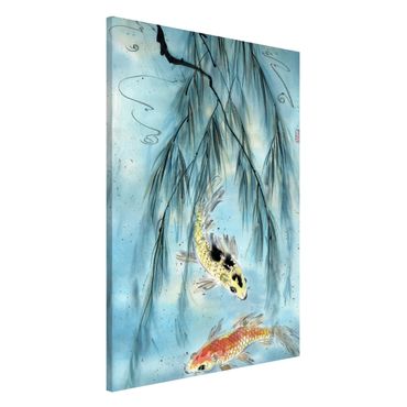 Magnetic memo board - Japanese Watercolour Drawing Goldfish II