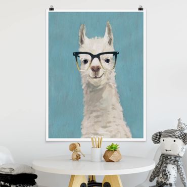 Poster animals - Lama With Glasses IV