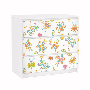 Adhesive film for furniture IKEA - Malm chest of 3x drawers - Butterfly Illustrations